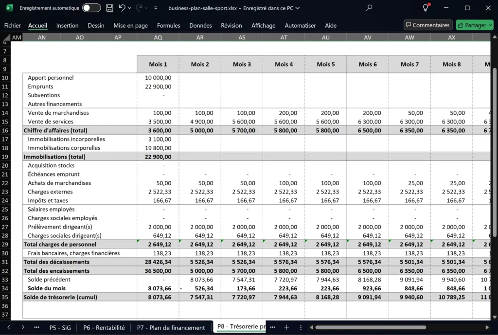 Business Plan Excel