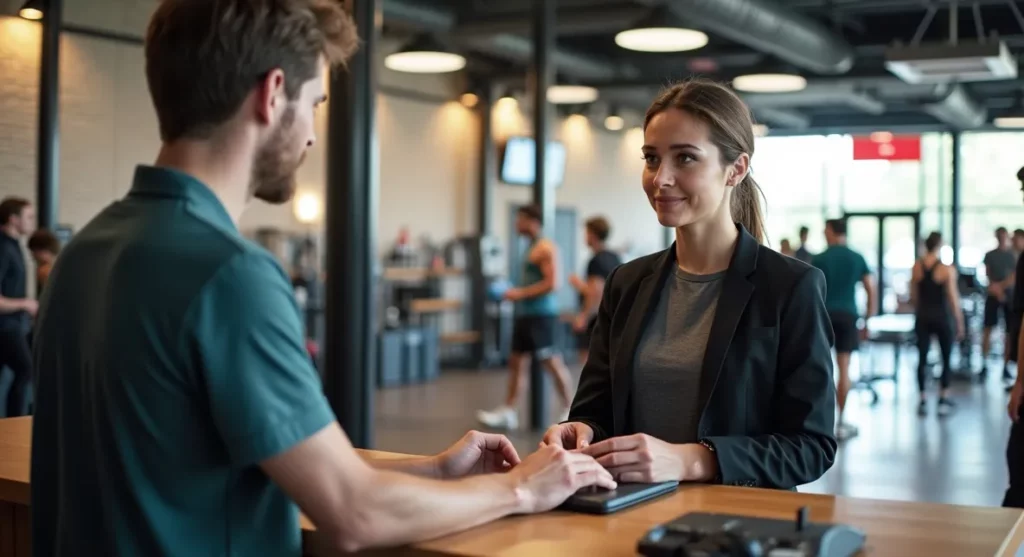 Vente dans salle de sport