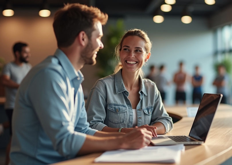 Impression accueil salle de sport